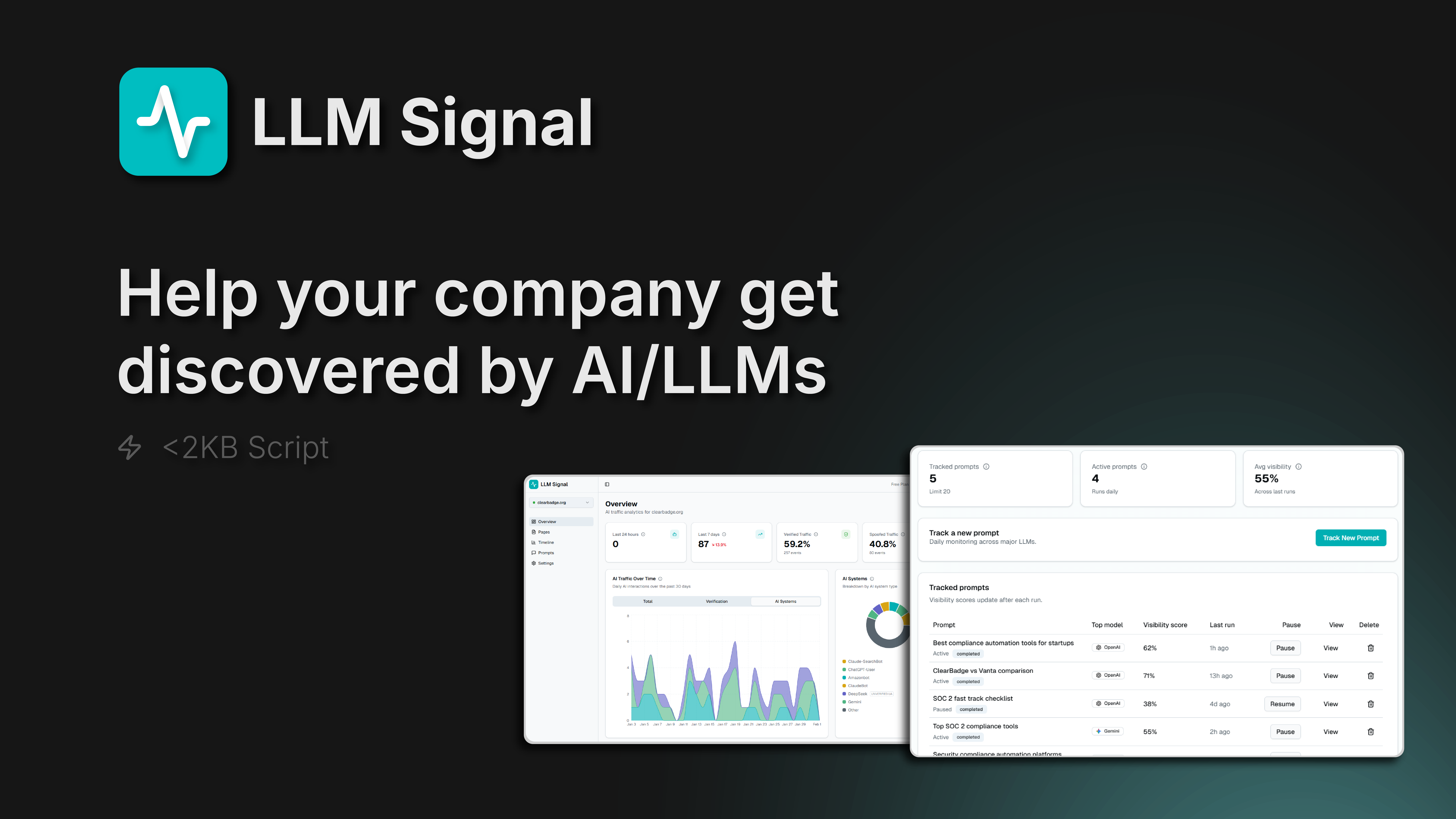 LLM Signal - Main product screenshot demonstrating key features and user interface