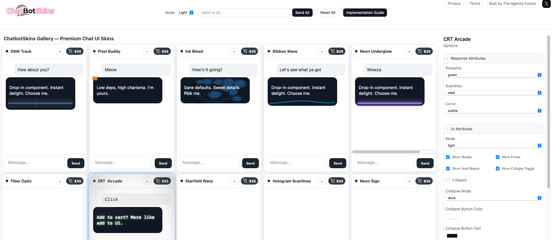 وسائط ChatbotSkins - Browse, Adjust, Buy, Deploy 3
