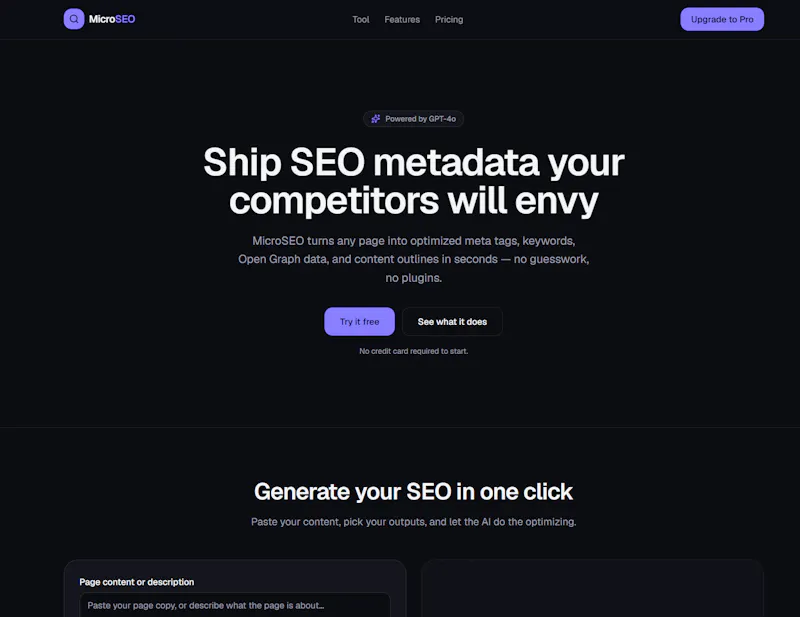 MicroSEO screenshot 1