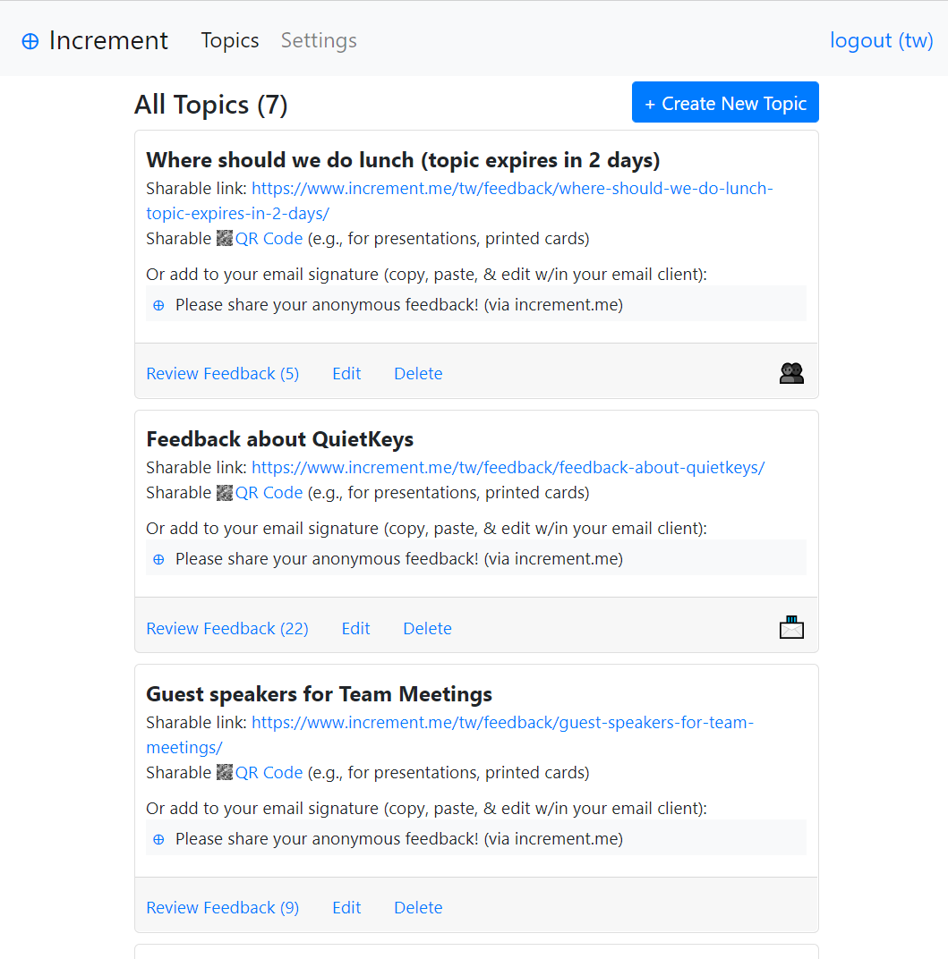 Increment gallery image