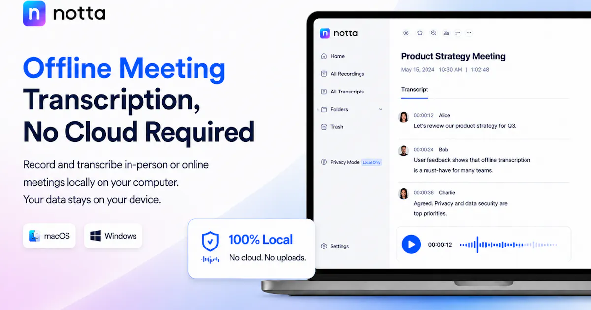 Notta Desktop - Privacy Mode