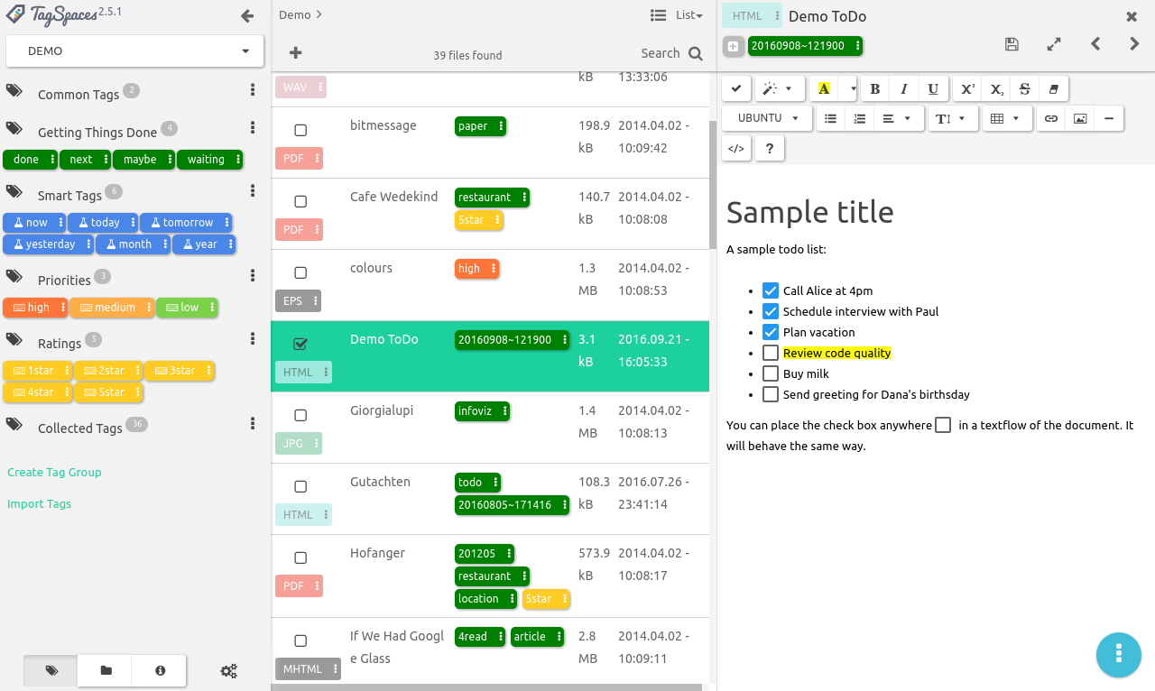 tagspaces forum
