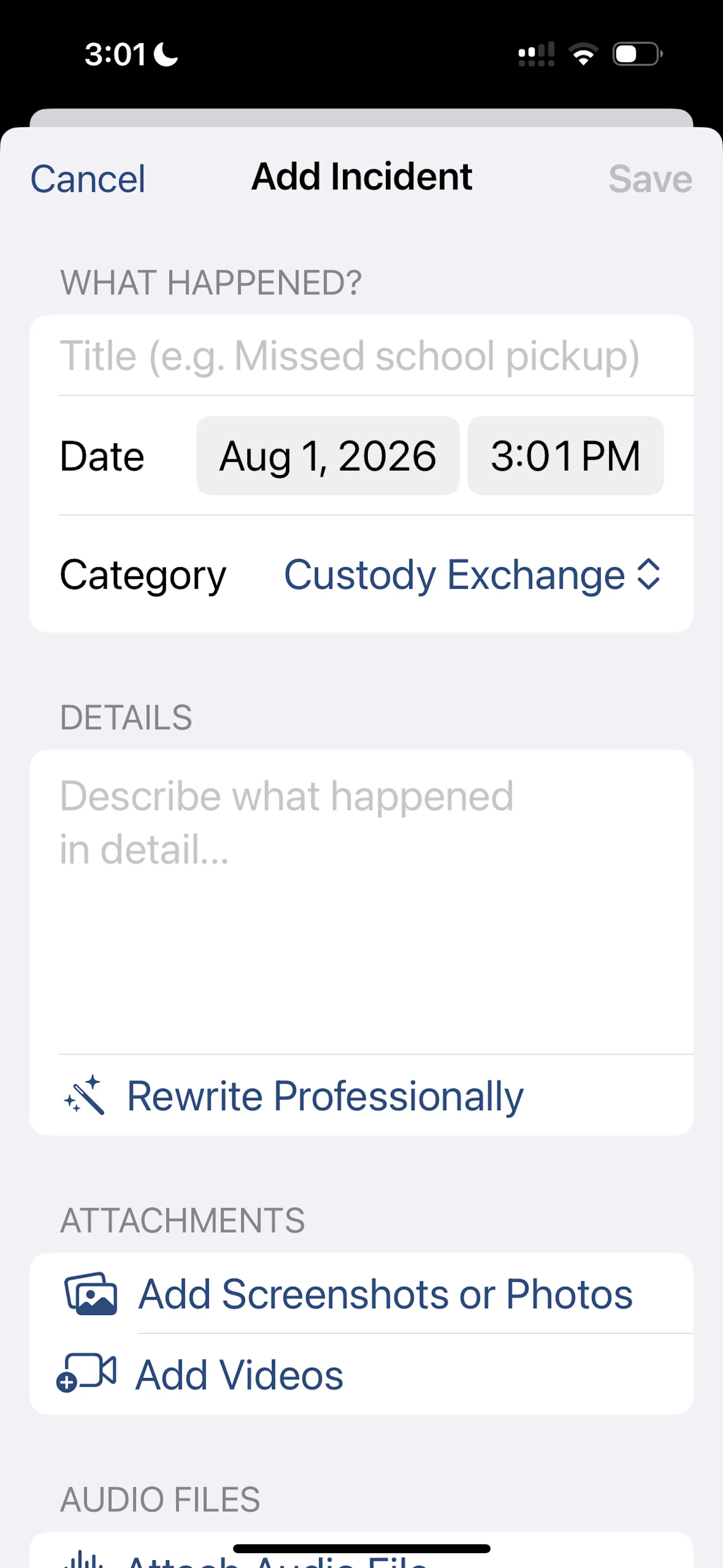 CustodyLog screenshot 5