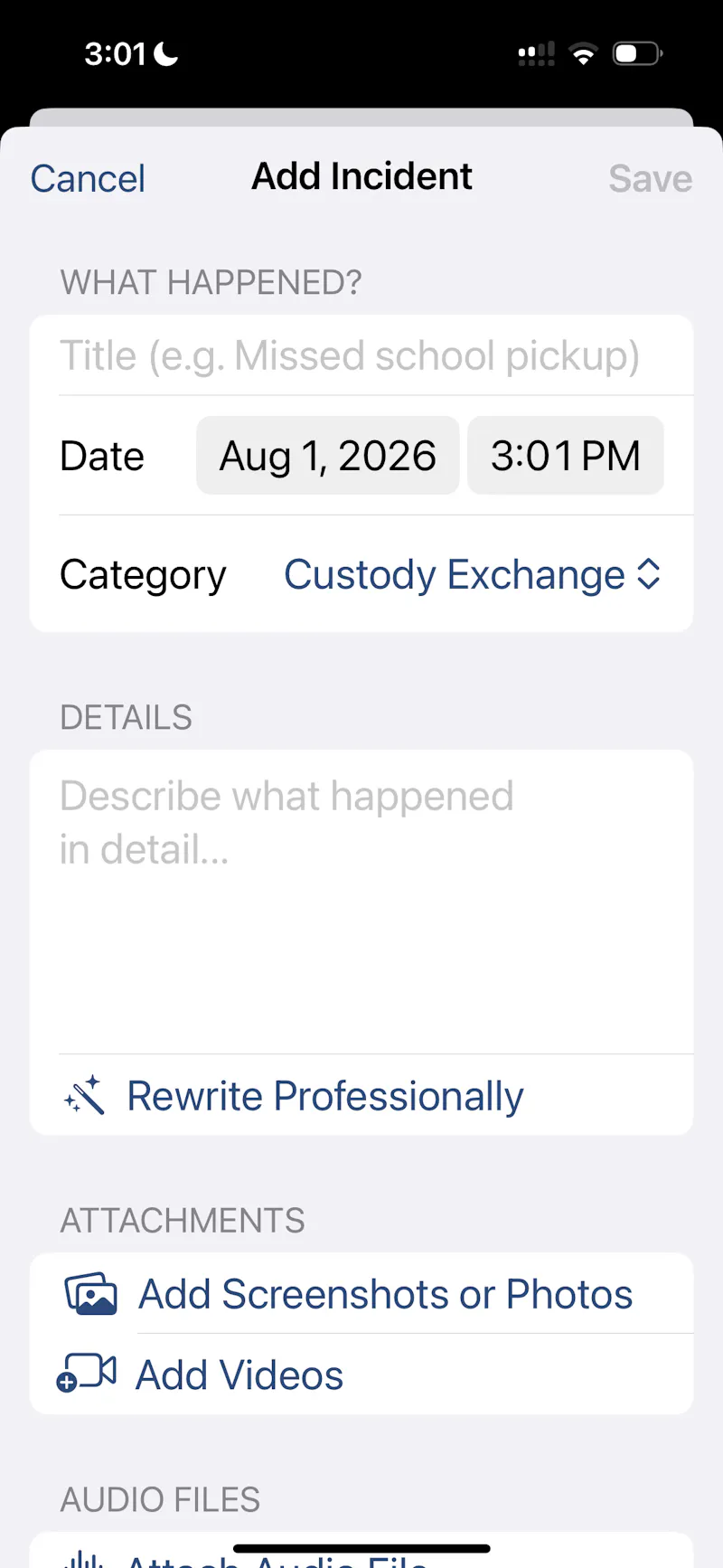 CustodyLog screenshot 5
