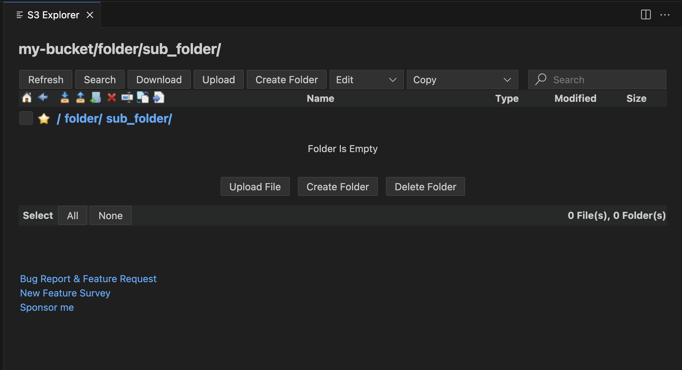 AWS S3 Extension for Visual Studio Code - Screenshot 2 showing product features and functionality