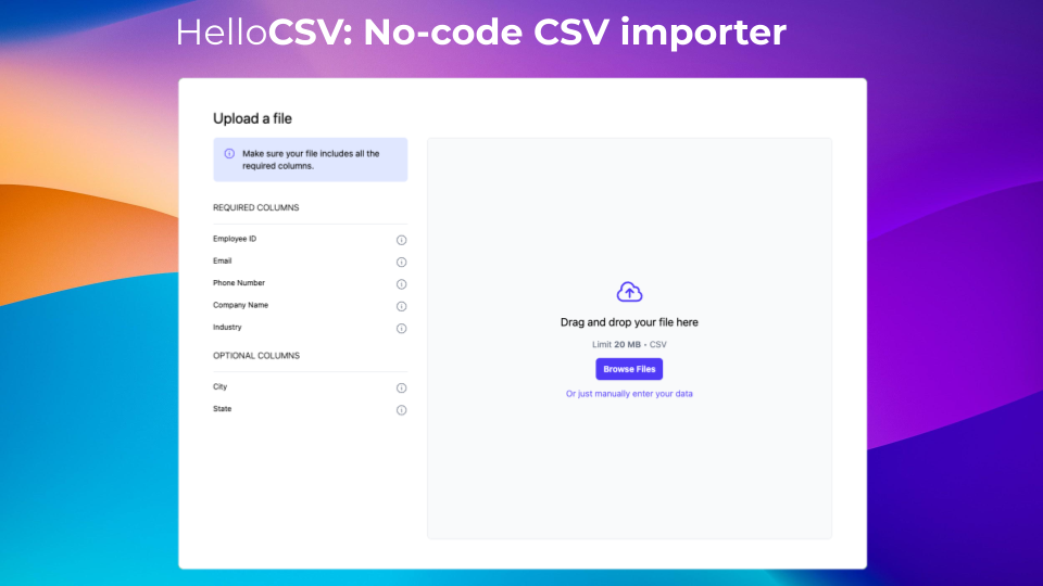 HelloCSV - A free FlatFile alternative - A modern, frontend only, open source, CSV importer media 2