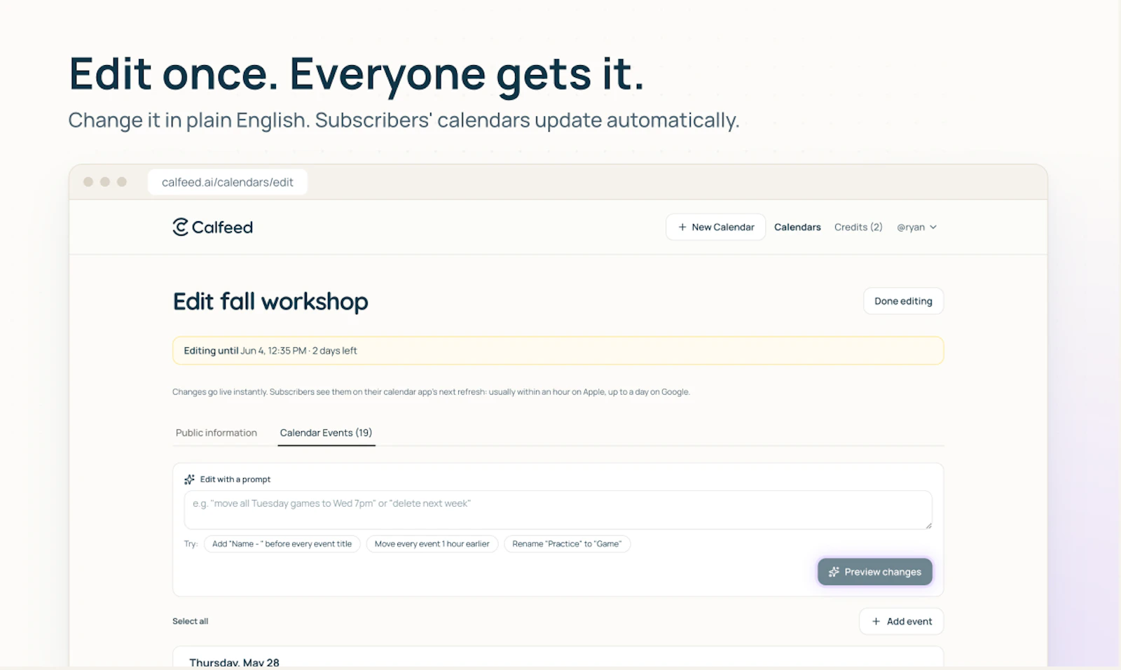 Calfeed screenshot 5