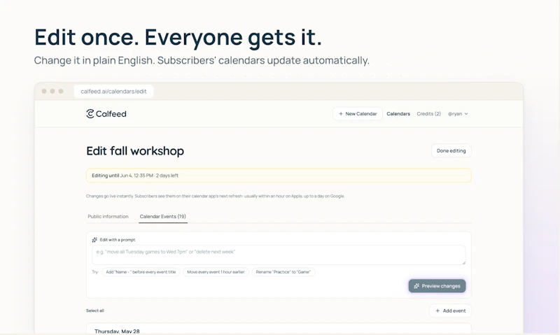 Calfeed screenshot 5