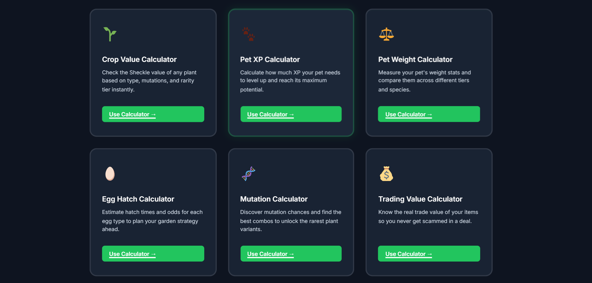 Grow a Garden Calculator - Screenshot 2 showing product features and functionality