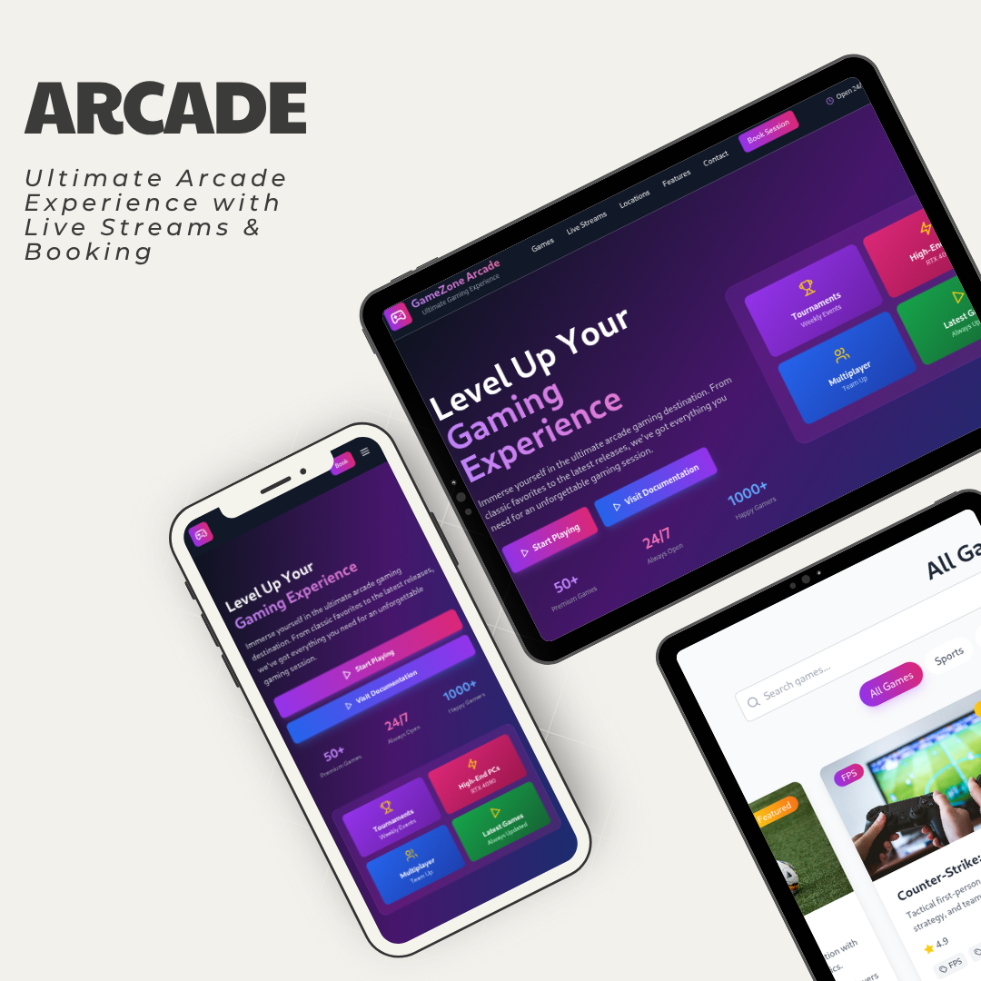Plantilla del sitio web de juegos de juego - Plataforma con transmisiones en vivo, reservas y eventos de deportes electrónicos media 2