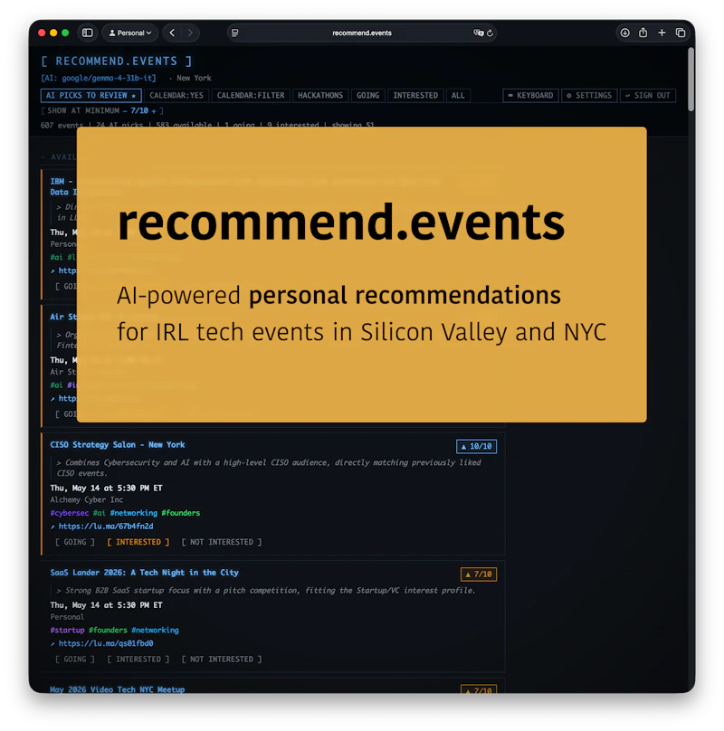 recommend.events screenshot 1