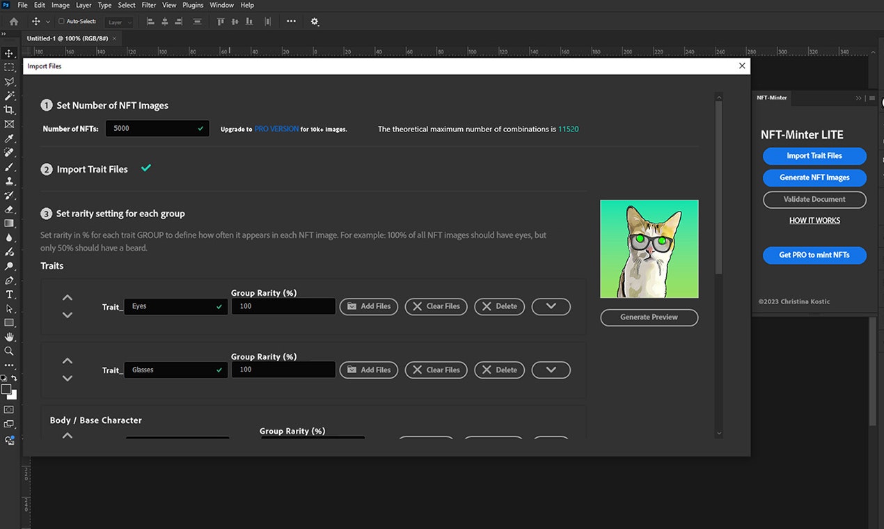 Média NFT-MINTER - Créer et mentrer les collections NFT directement depuis Photoshop. 5