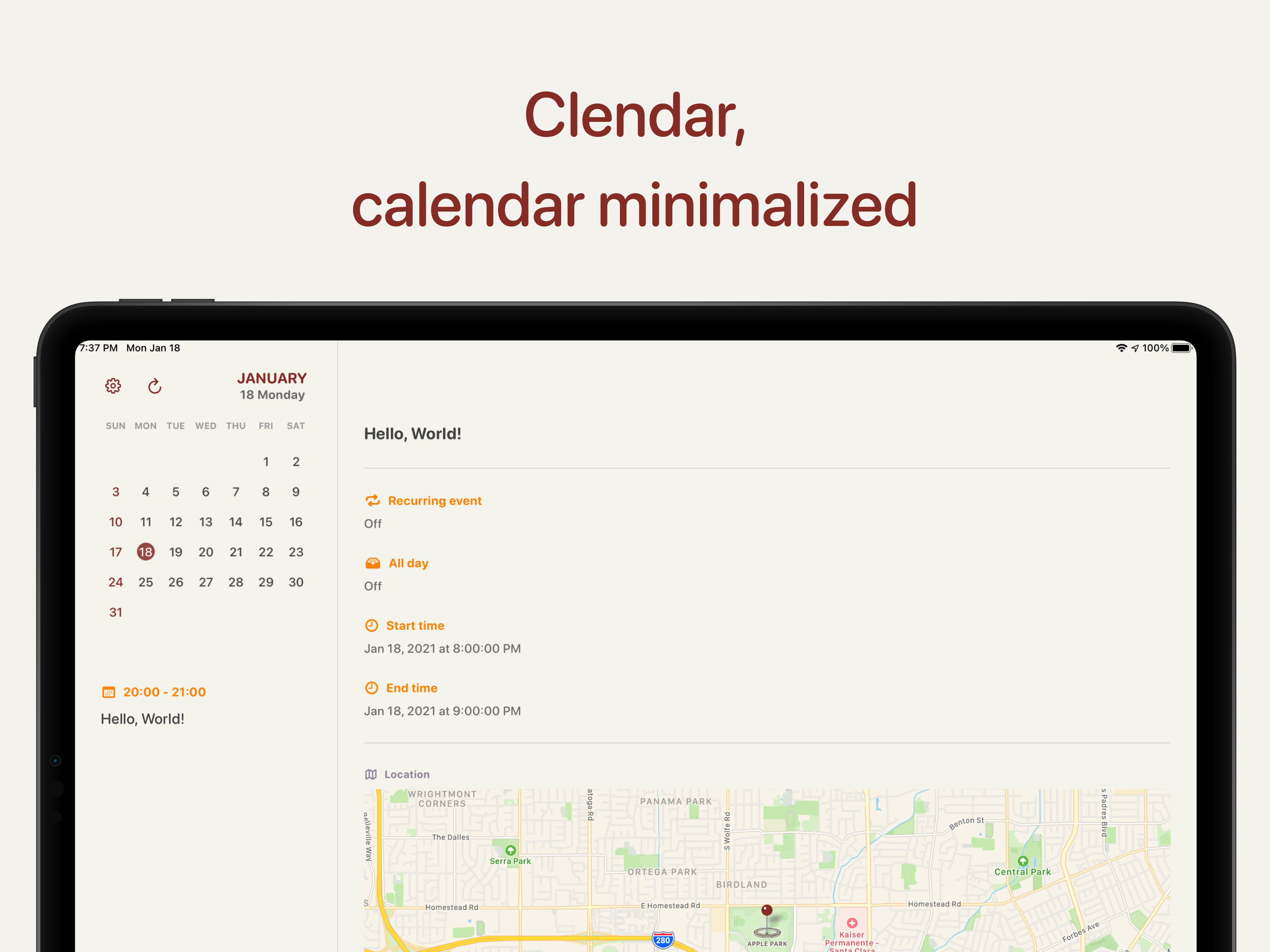 Clendar - a minimal calendar app gallery image