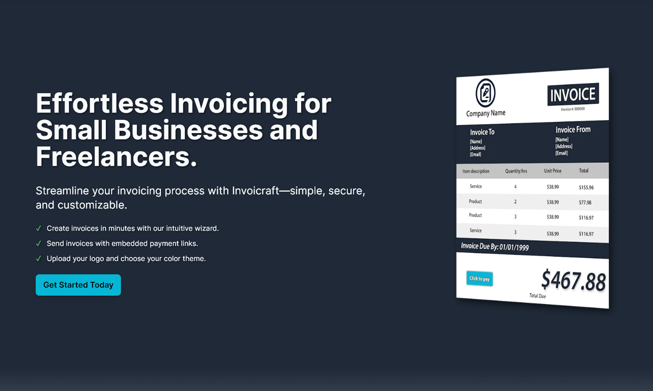 Invoicraft - Управление счетом и генератор с простым интерфейсом медиа 1