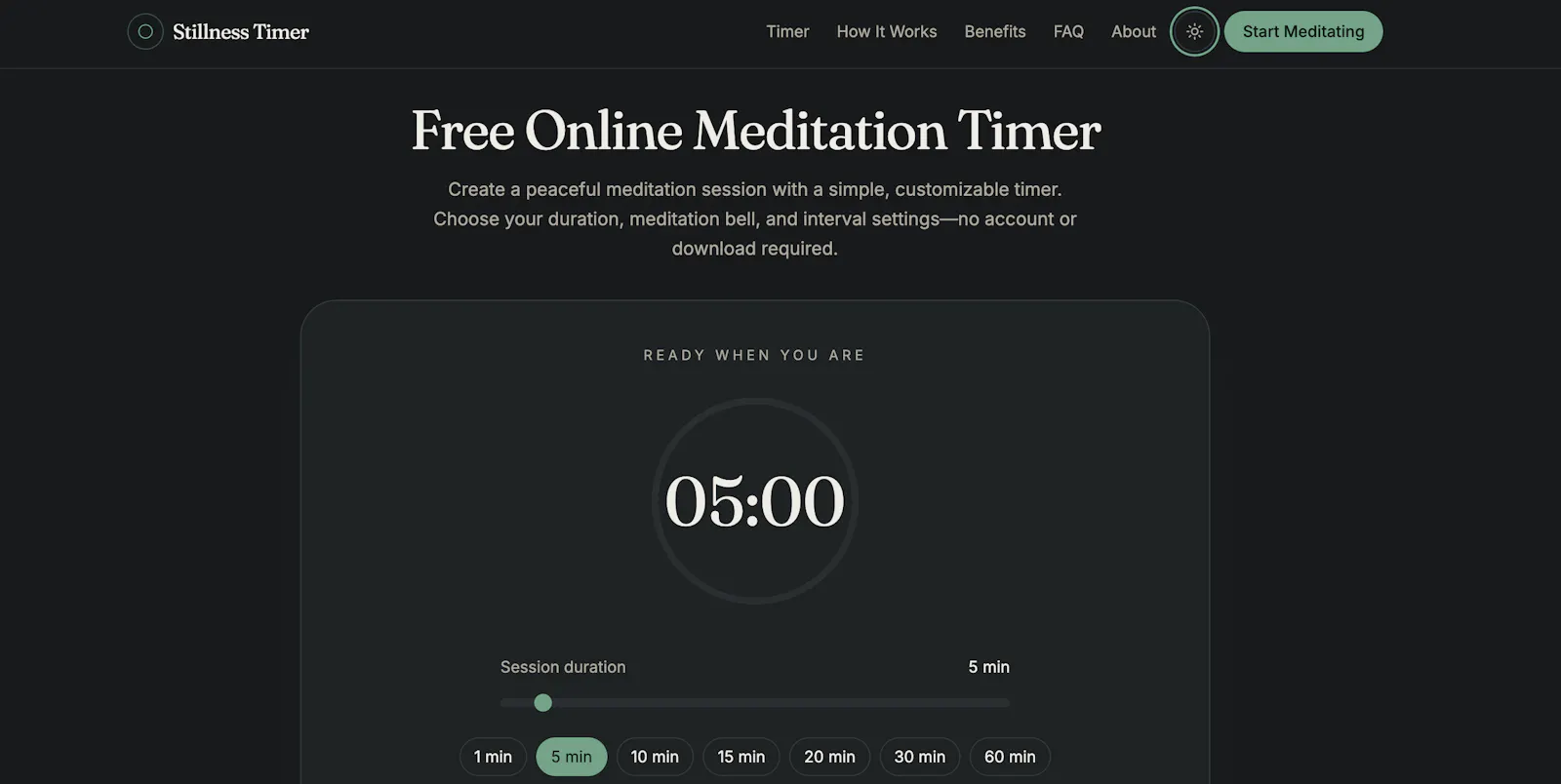Stillness Timer - Meditation Timer screenshot 2