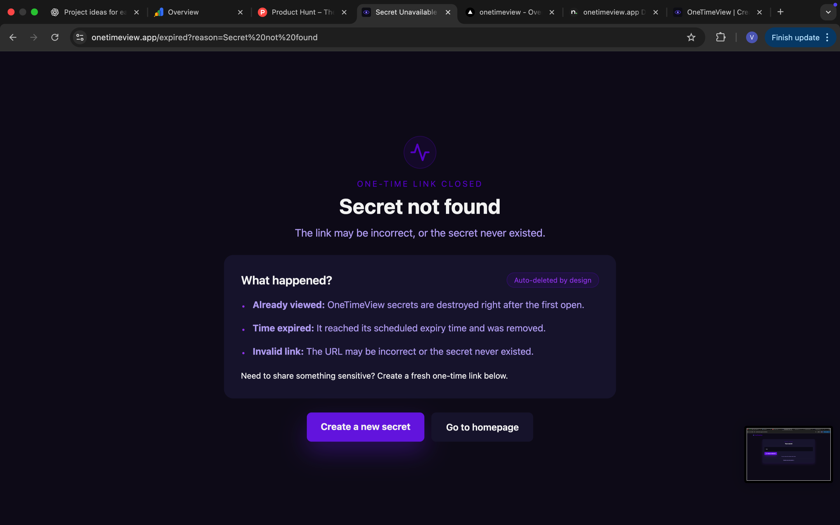 OneTimeView gallery image