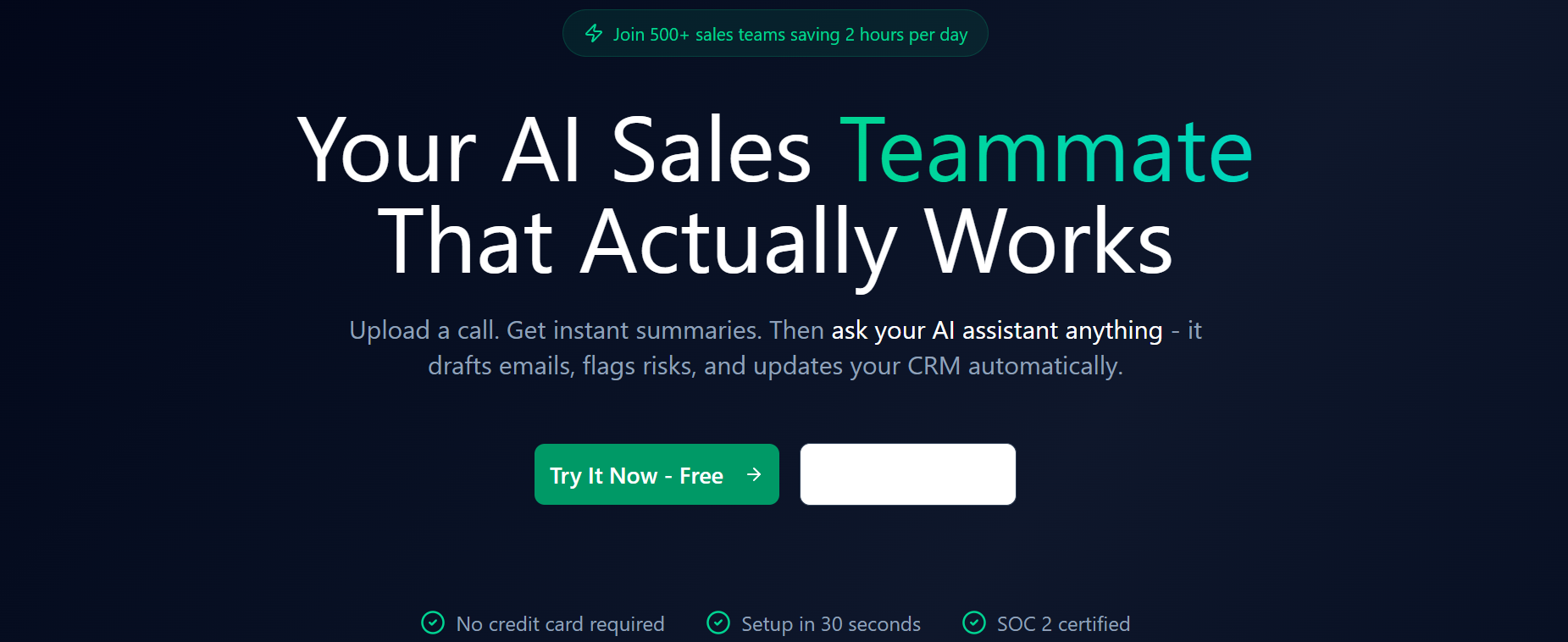 Citius AI — 您的人工智能銷售副駕駛 - 將對話、電話轉化為即時銷售情報 media 1