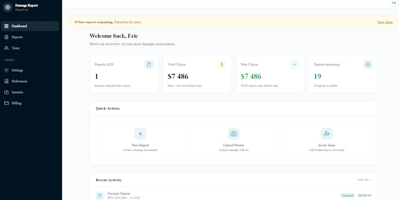 Pool Damage Reports & Estimates AI screenshot 4