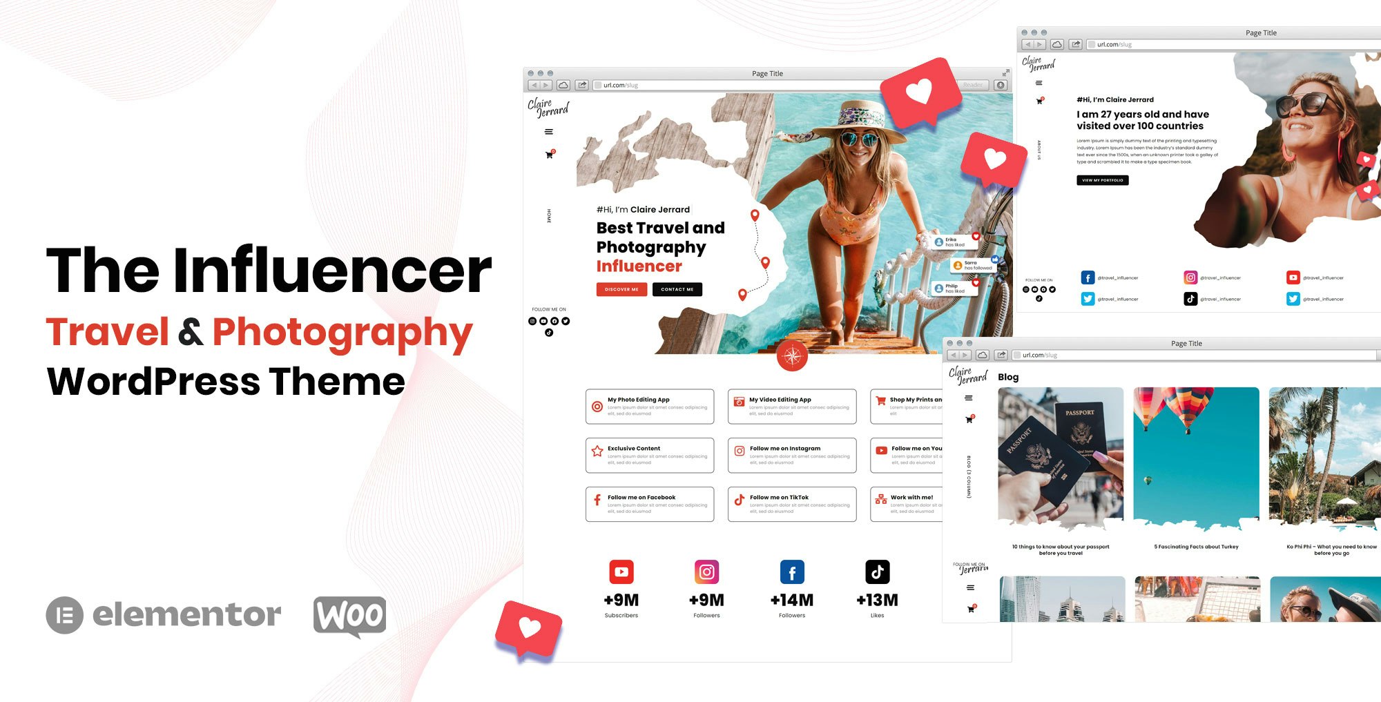The Influencer WordPress elementor theme media 1