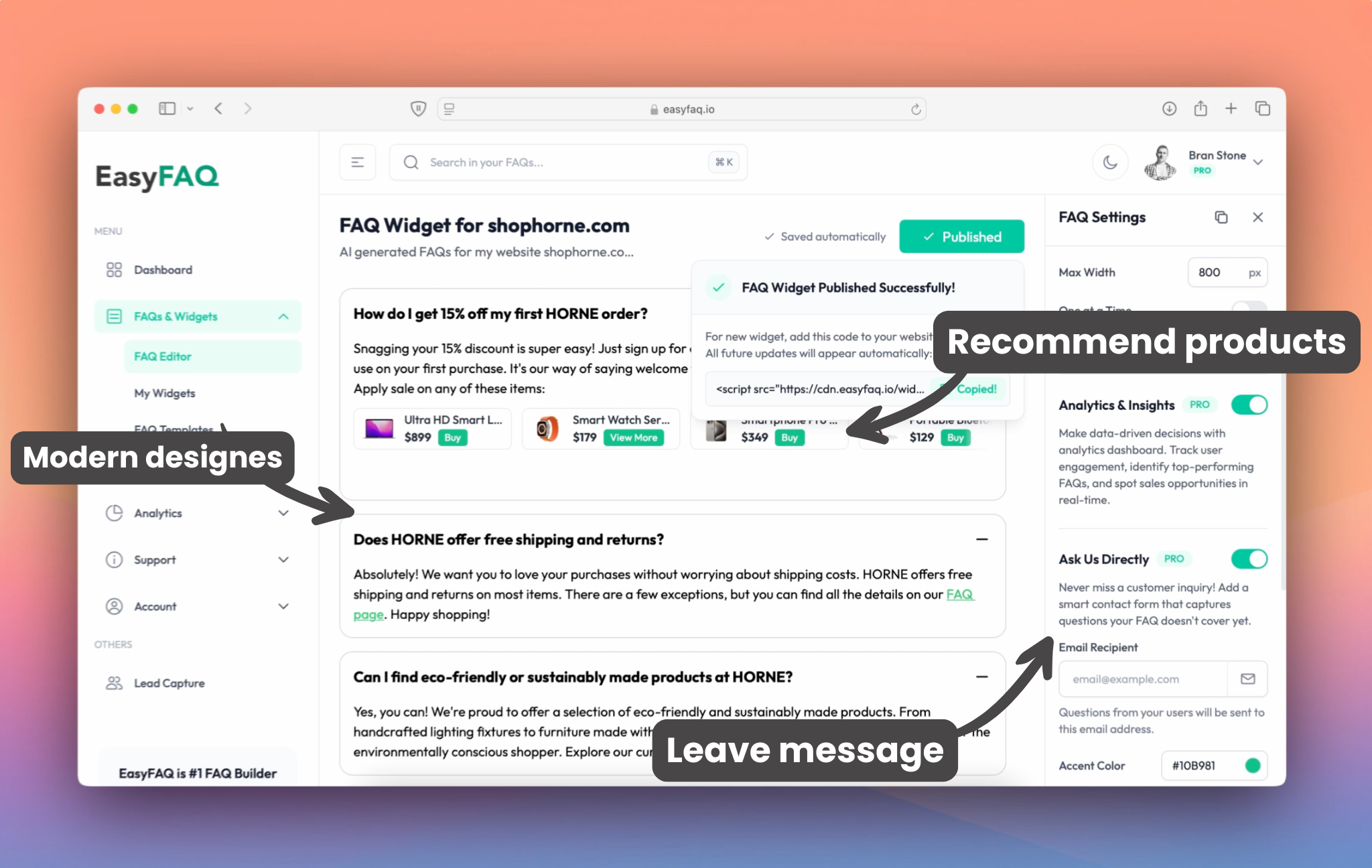 EasyFAQ - AI FAQ Pages for Your Website media 3
