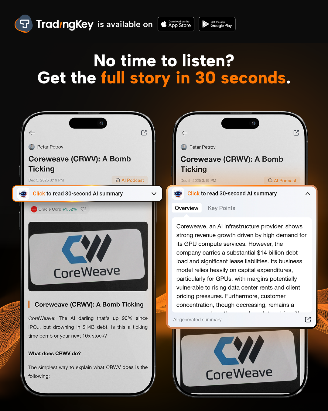 AI Summary & Podcast for Market Analysis - Screenshot 2 showing product features and functionality
