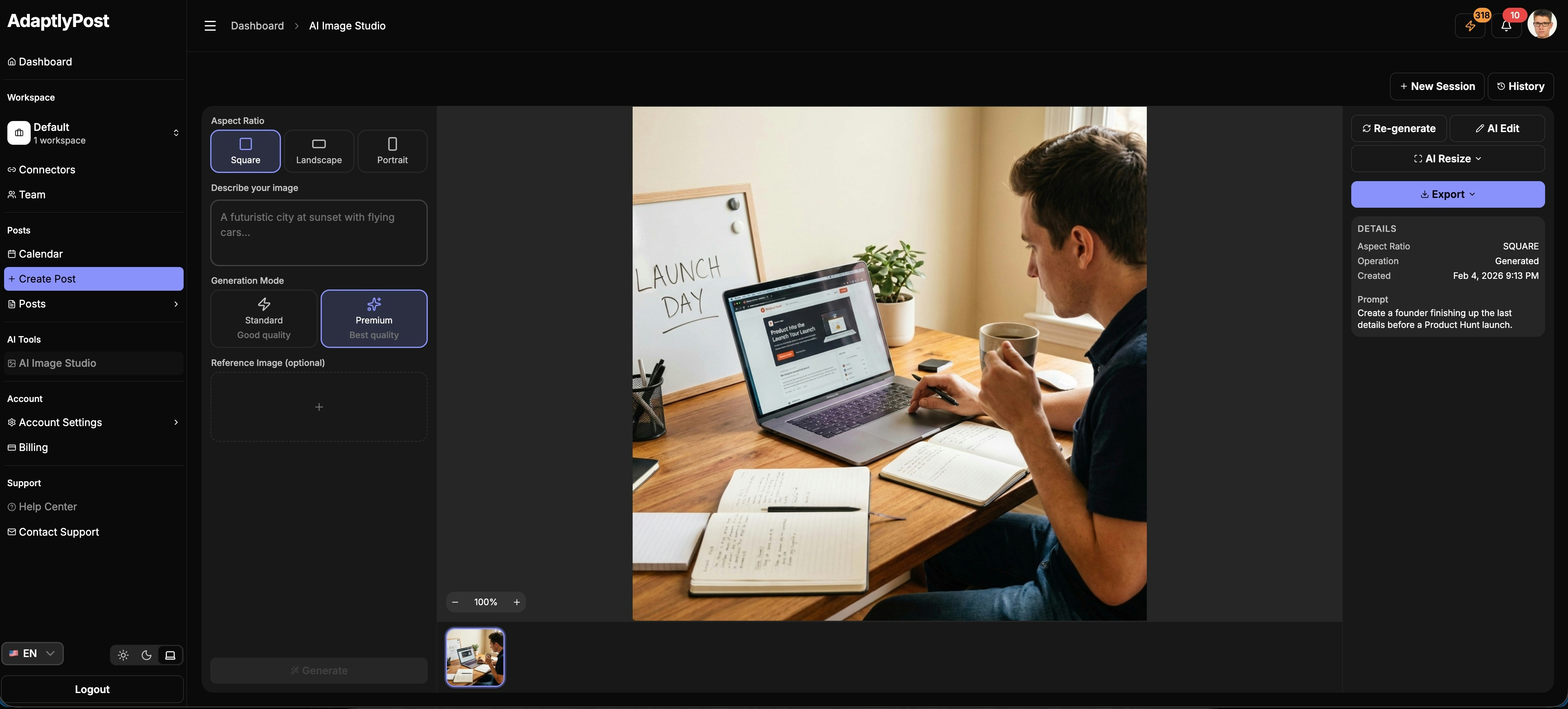 AdaptlyPost - Screenshot 3 showing product features and functionality