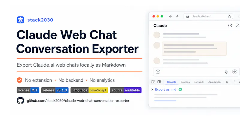 Claude.ai single chat exporter script screenshot 1