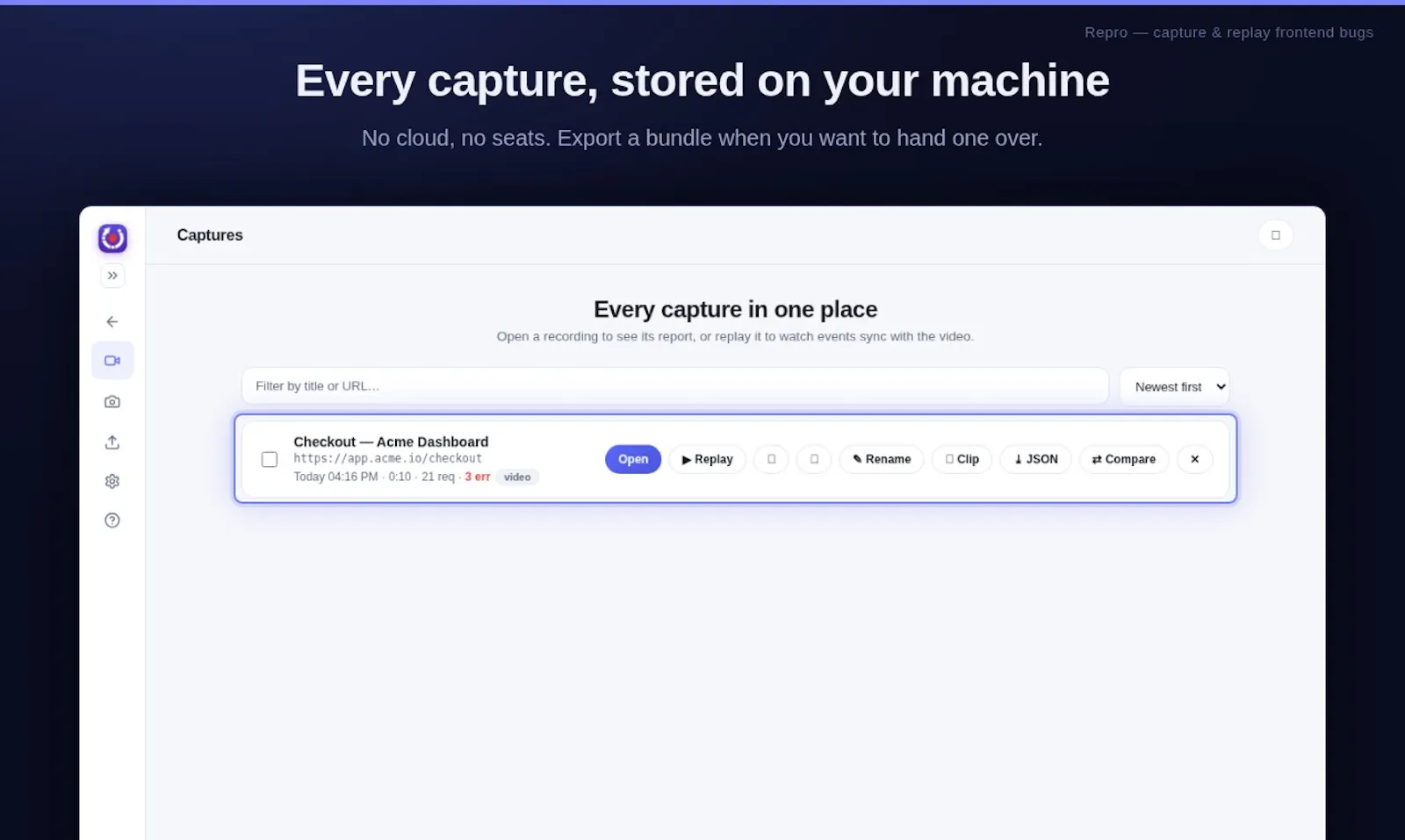 Repro — Capture & replay frontend bugs screenshot 2