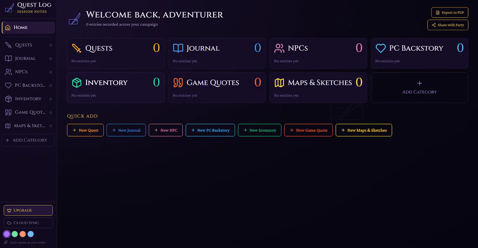 Quest Log screenshot 1