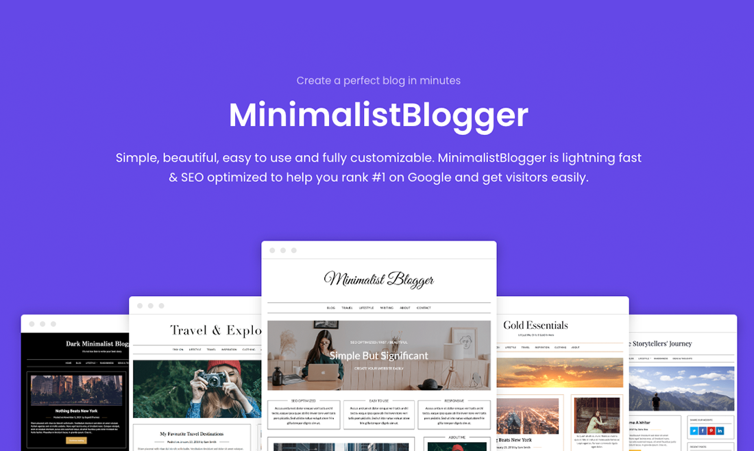 Média Thème Minimaliste Blogger WordPress 1