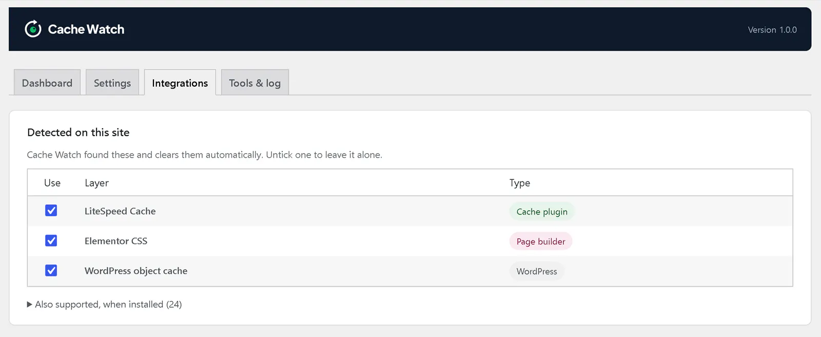 Cache Watch - WordPress Plugin gallery image