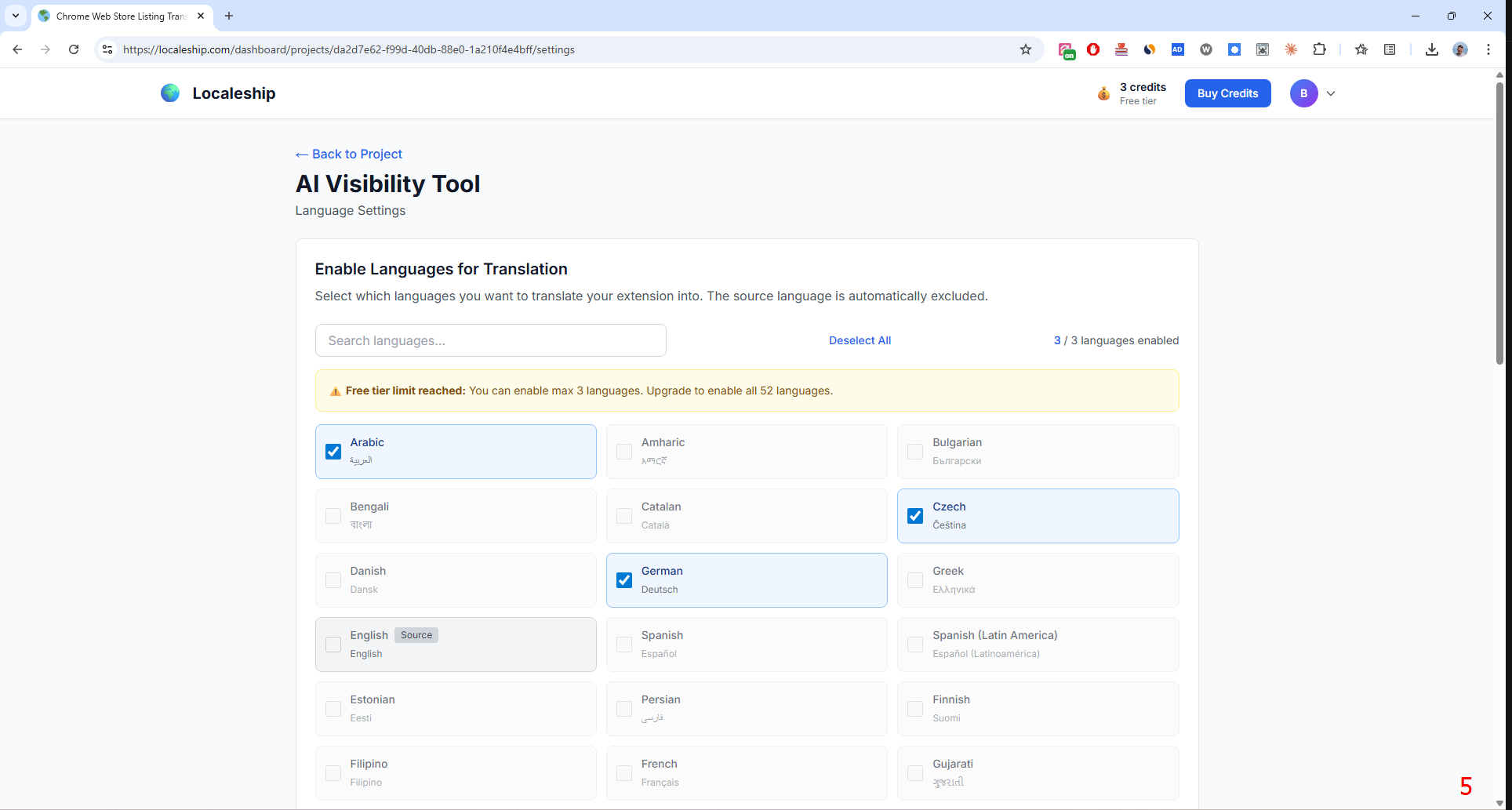 Chrome Web Store Listing Translator - Screenshot 5 showing product features and functionality
