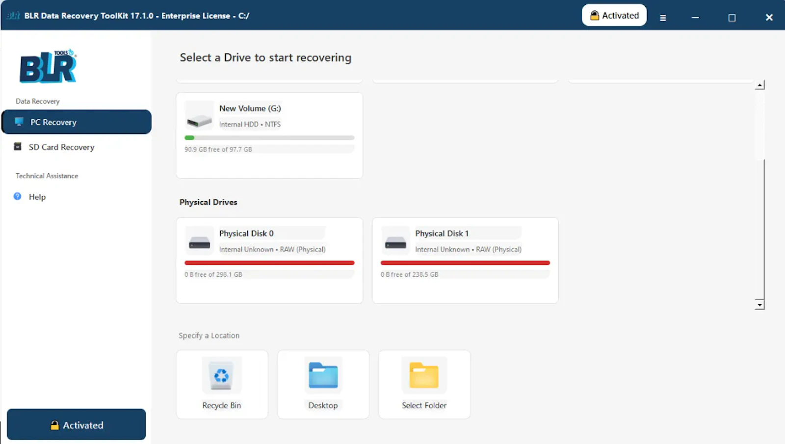 BLR Data Recovery Toolkit screenshot 1