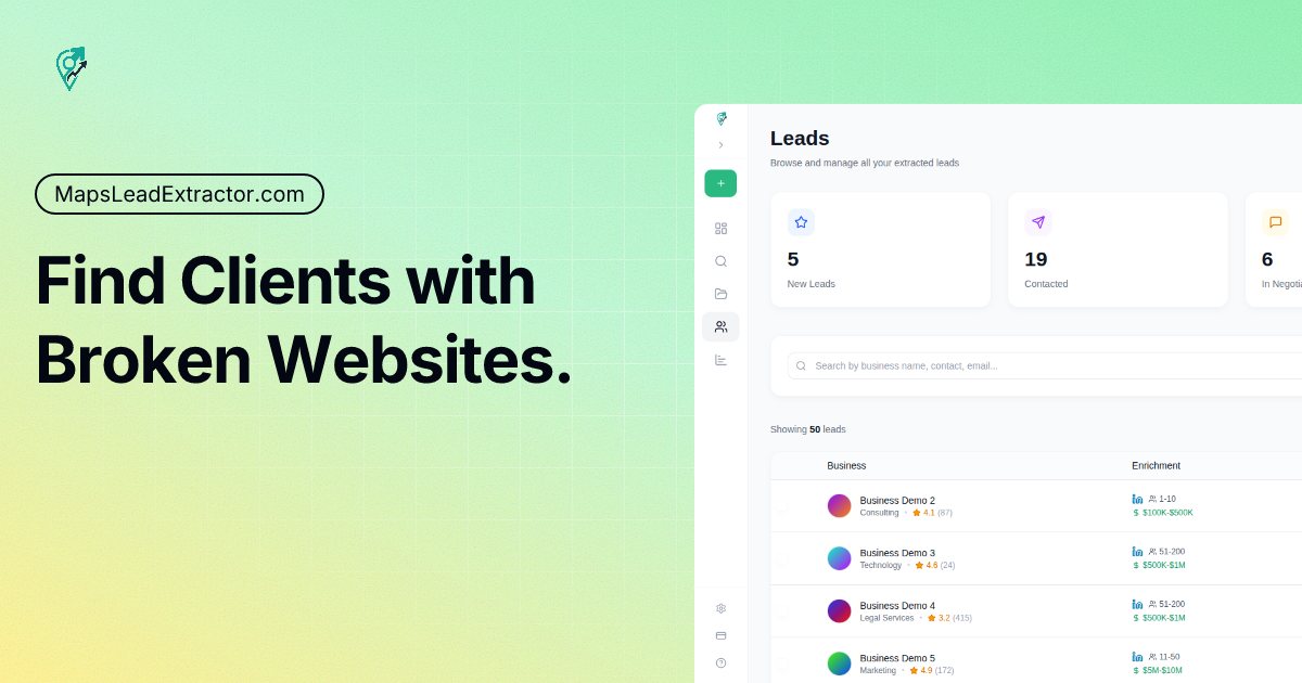 MapsLeadExtractor - Main product screenshot demonstrating key features and user interface
