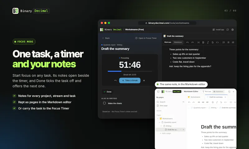 Workstreams by Binary Decimal screenshot 4