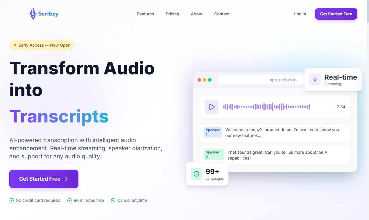 Scribzy - Main product screenshot demonstrating key features and user interface