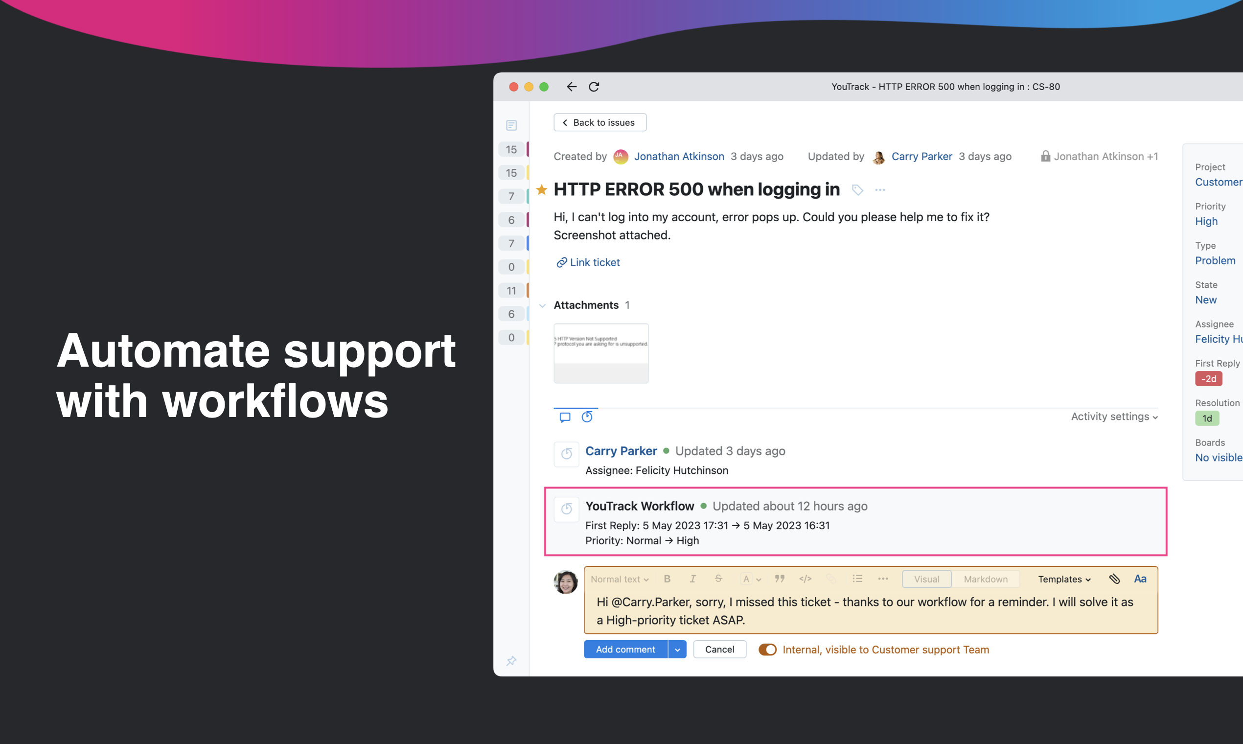 Media YouTrack Helpdesk - Menyelaraskan sokongan pelanggan anda dengan cepat dan mudah 10