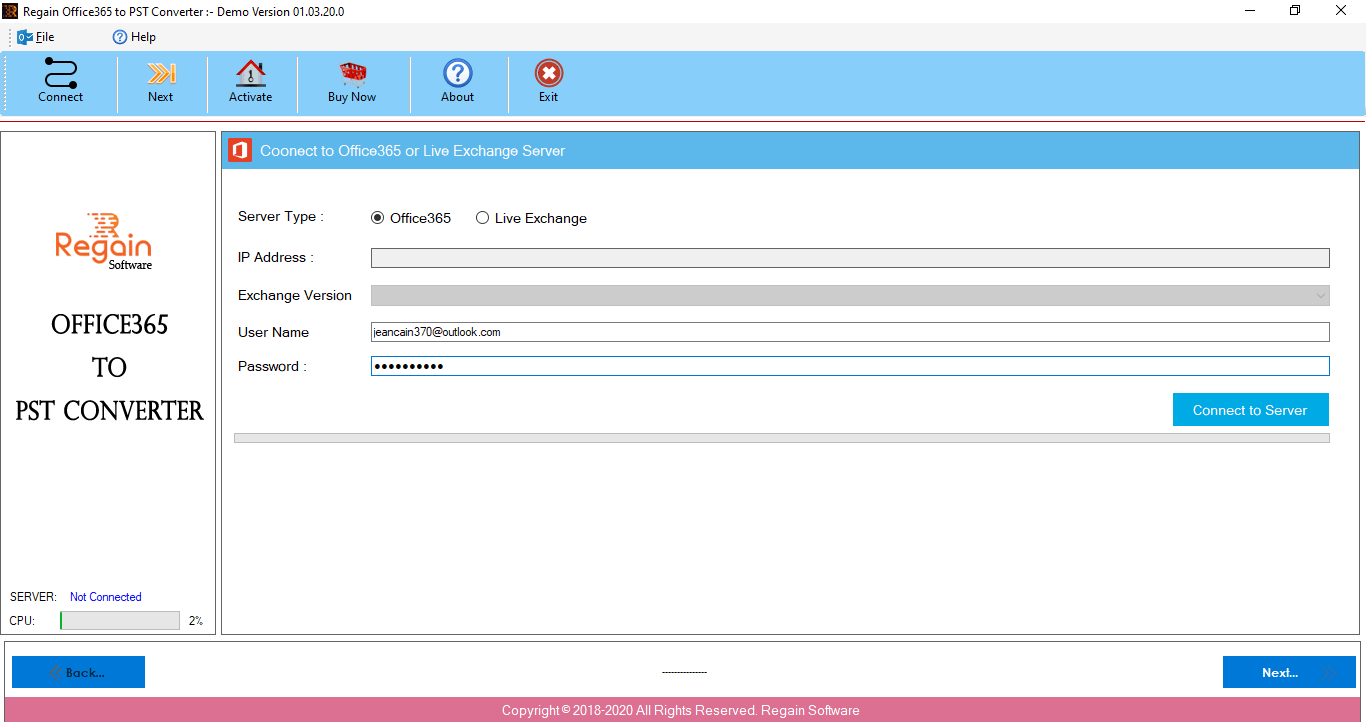 Office 365에서 PST 변환기를 되 찾으십시오 - Office 365 사서함을 여러 전자 메일 형식으로 내보내십시오 미디어 1
