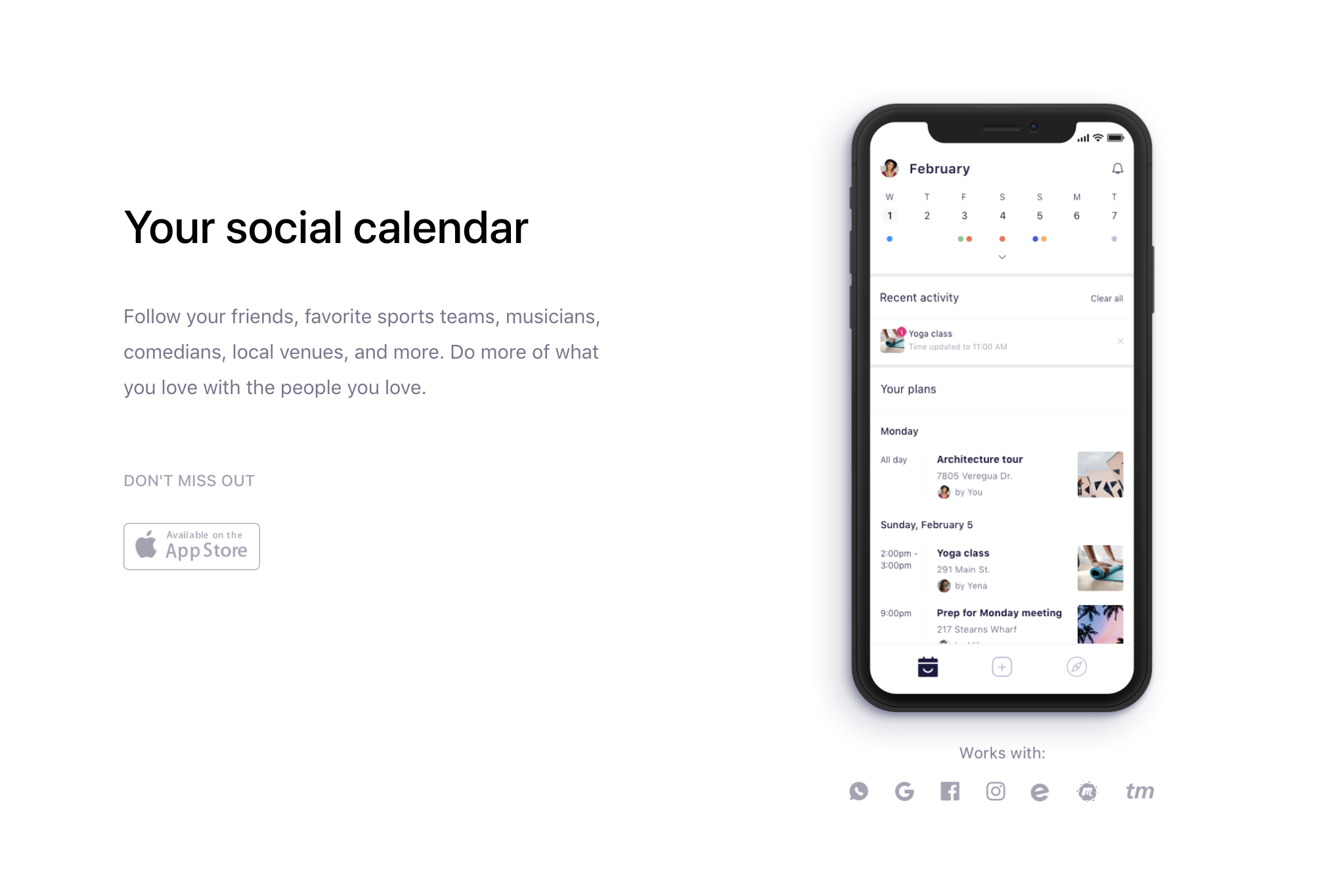 IRL Social Calendar Image