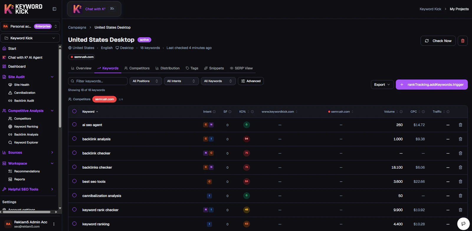Keyword Kick screenshot 6