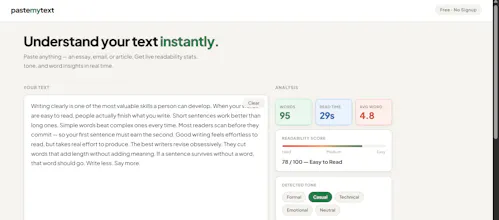 PasteMyText ā Instant Text Analyzer gallery image