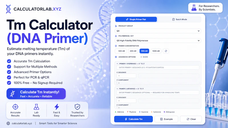 Tm Calculator (DNA Primer Tool) screenshot 1