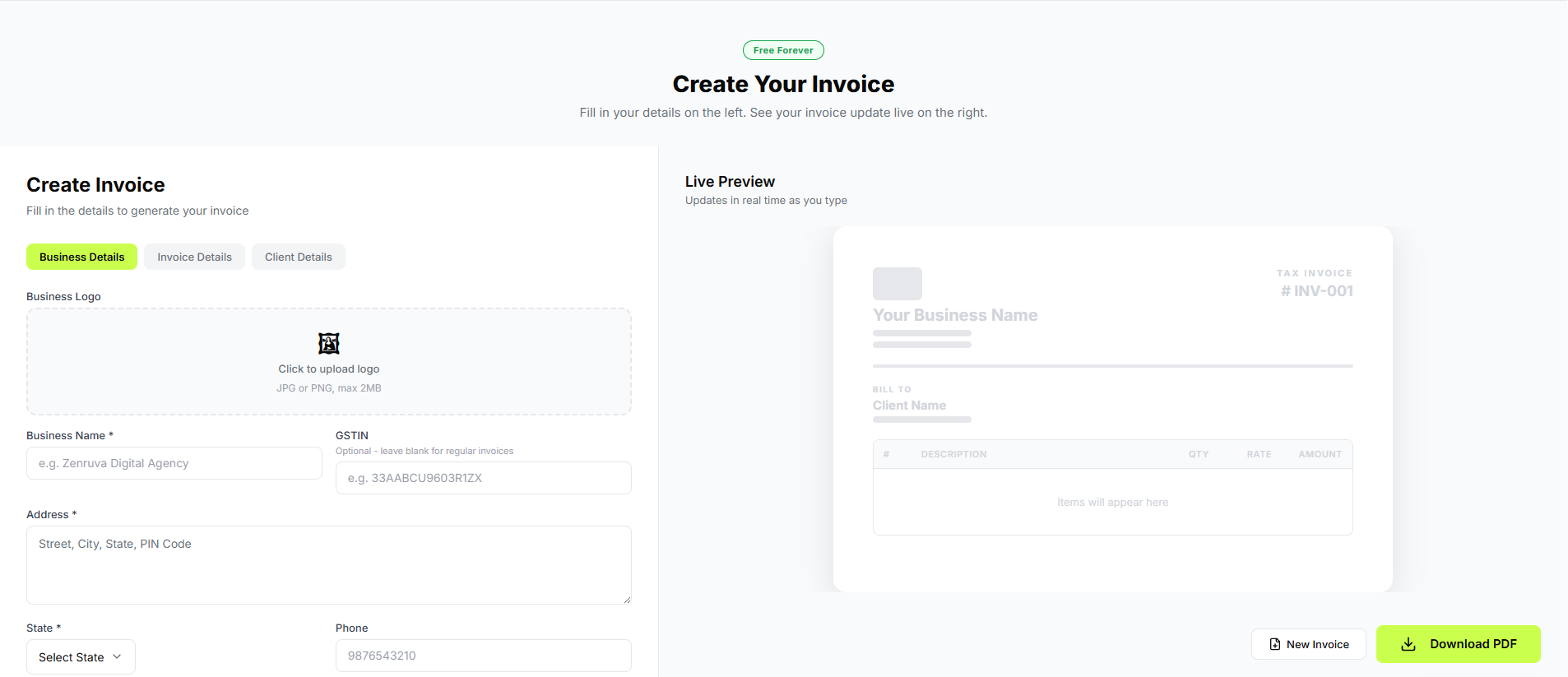InvoiceAnupu - Main product screenshot demonstrating key features and user interface