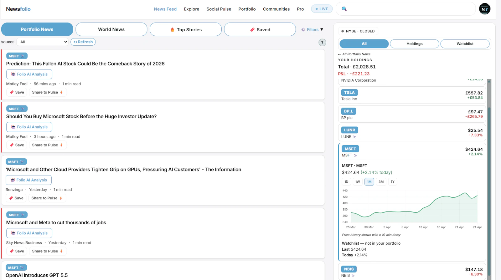 Newsfolio screenshot 4