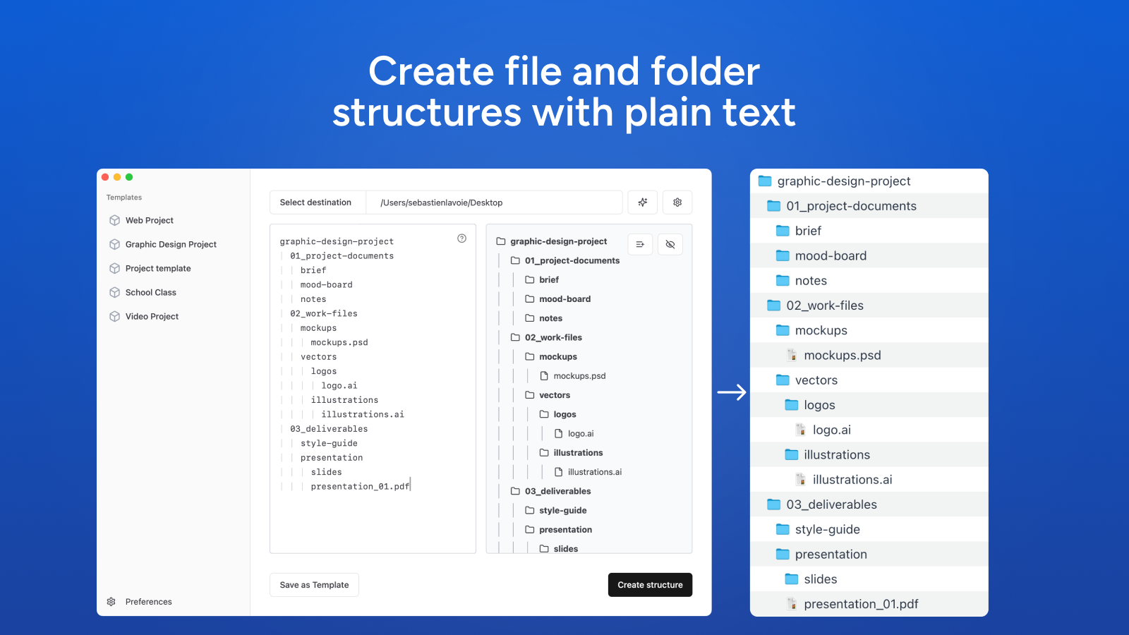 ファイルアーキテクト - プレーンテキストでファイル構造とフォルダー構造を作成しますメディア2