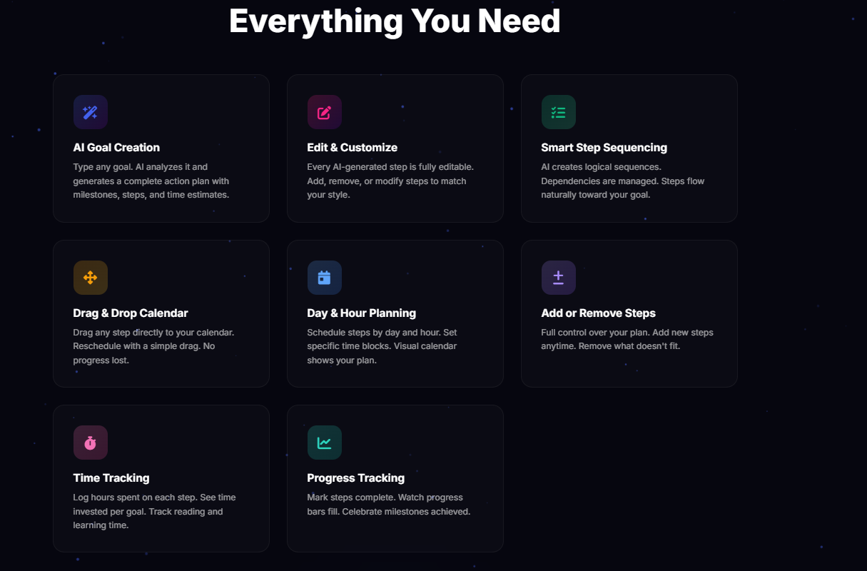 AI Goals Calendar 2026 – StepsToGoal gallery image