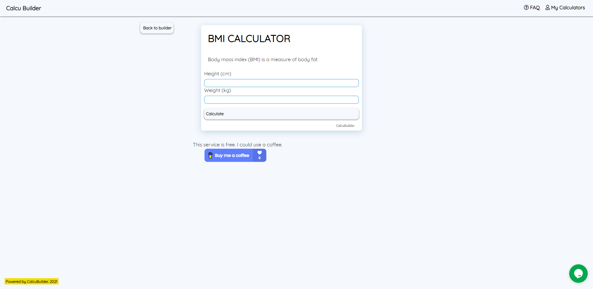 CalcuBuilder - no code web calculators gallery image