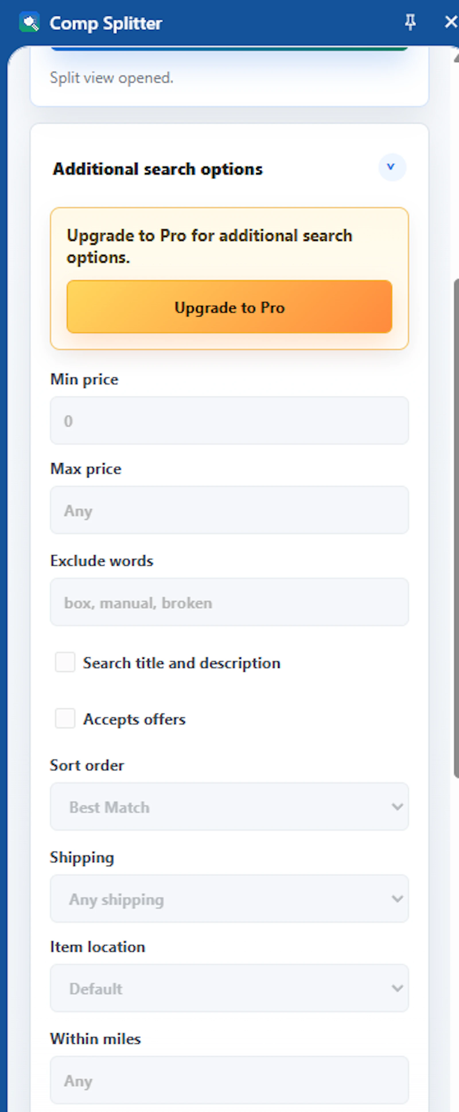 Comp Splitter: eBay Sold & Active Comps screenshot 4