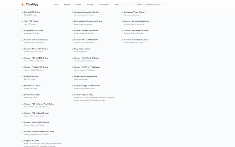 TinyWeb screenshot 2