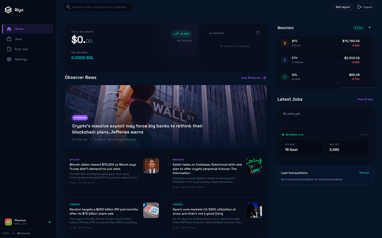 Alyx — Crypto Portfolio Dashboard gallery image
